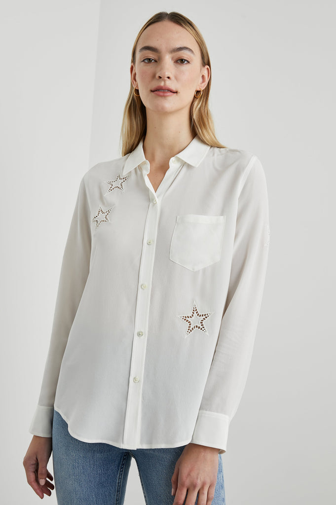 Rails Kate Shirt in Ivory With Eyelet Stars Ivory Eyelet Stars Bach&Co