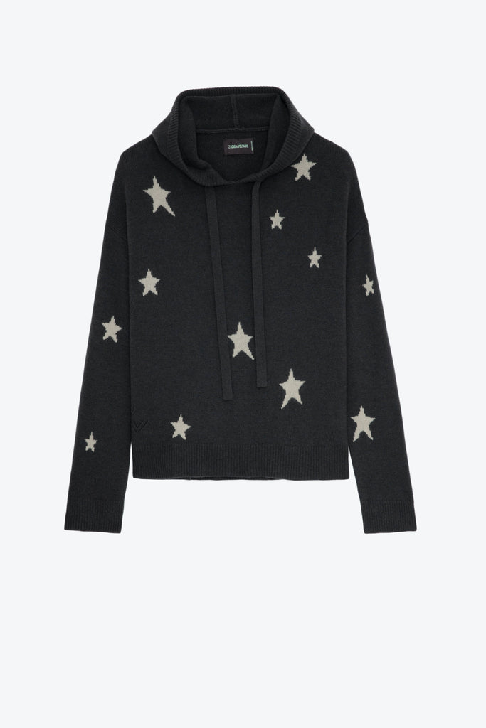 Zadig & Voltaire Mark Cashmere Jumper With Intarsia Jacquard Star Motifs  Ardoise Bach&Co