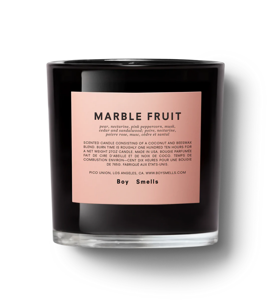 Boysmells Marble Fruit Candle Pear, Nectarine, Pink Peppercorn, Musk Cedar And Sandalwood Bach&Co