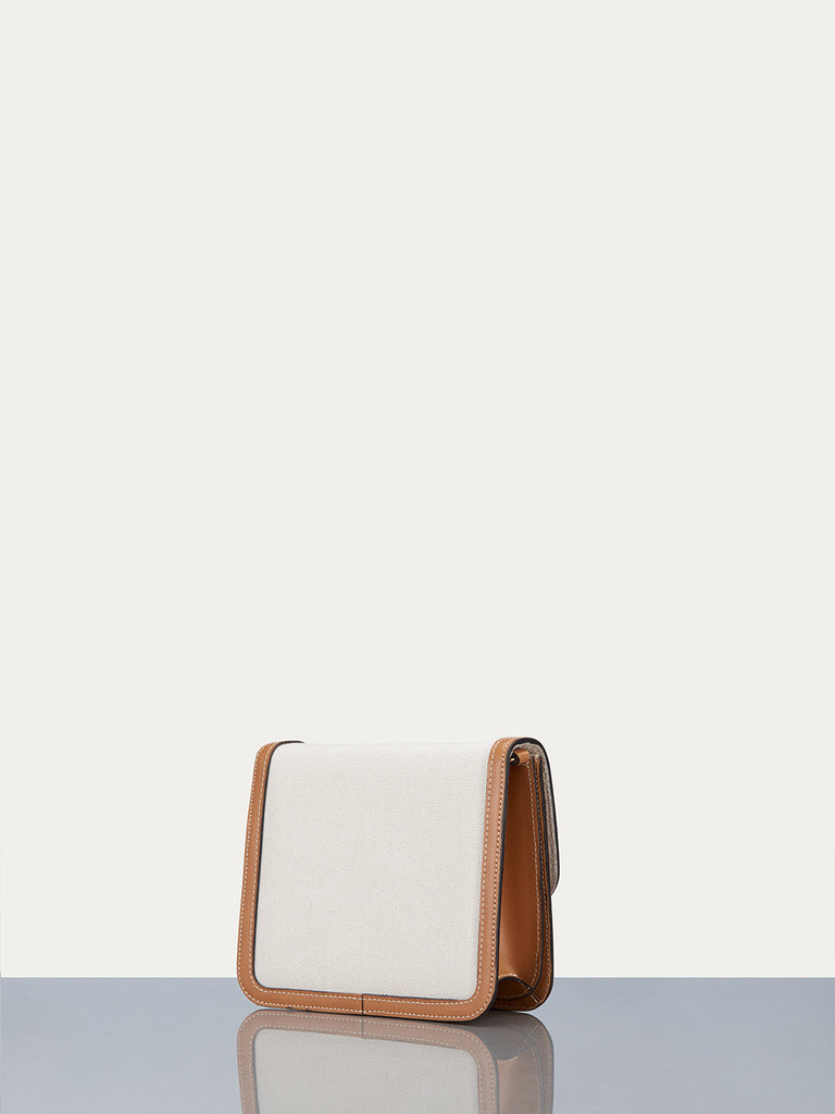 Frame Le Signature Mini Canvas Handbag Natural/Cuoio Bach&Co