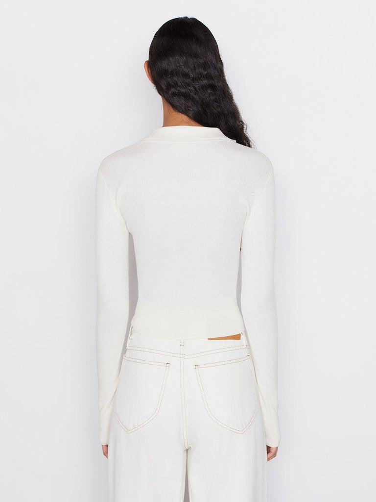 Frame Shrunken Polo Sweater Off White Bach&Co