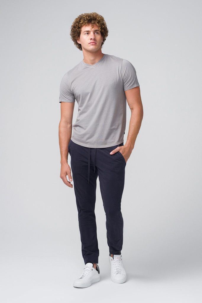 Good Man Premium Jersey V Neck Tee Frost Grey Bach&Co