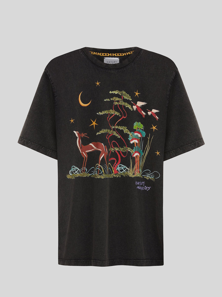 Hayley Menzies Crew Neck T-Shirt Memories Of Utopia Acid Black Bach&Co
