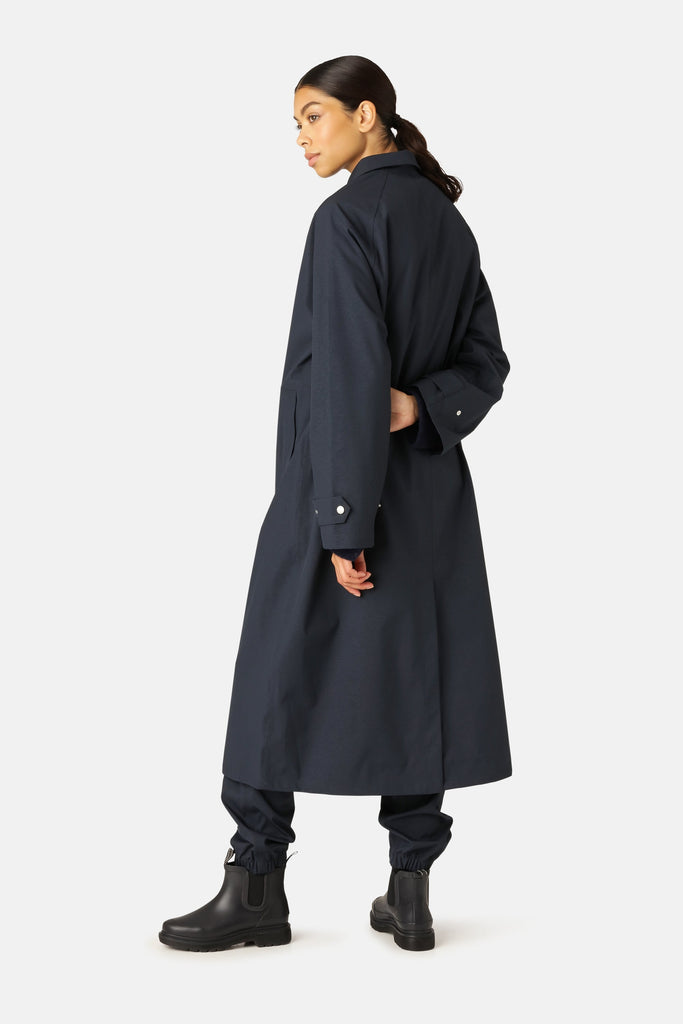Ilse Jacobsen Raincoat With Classic Collar Dark Indigo Bach&Co