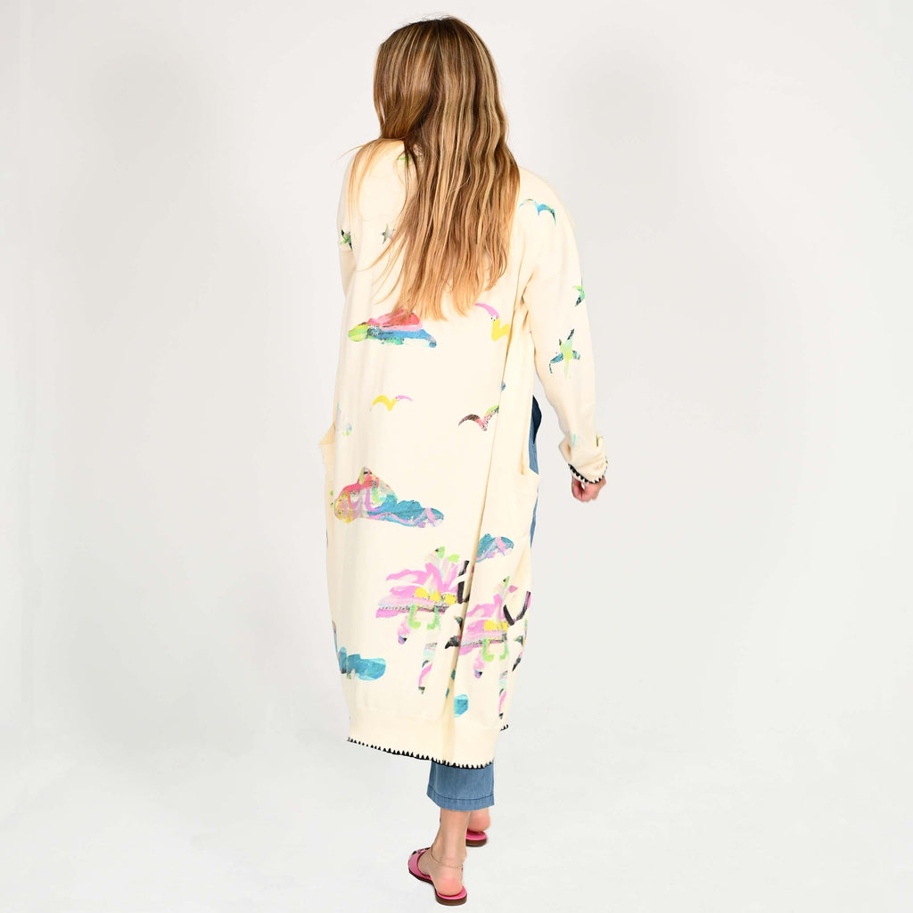 Kerri Rosenthal Poppy Super Long Cardigan With "Bedtime Stories Images" Bedtime Stories Bach&Co