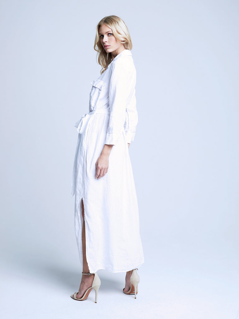 L'agence Cameron Long Shirt Dress Blanc Bach&Co 02