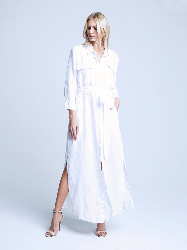 L'agence Cameron Long Shirt Dress Blanc Bach&Co 04