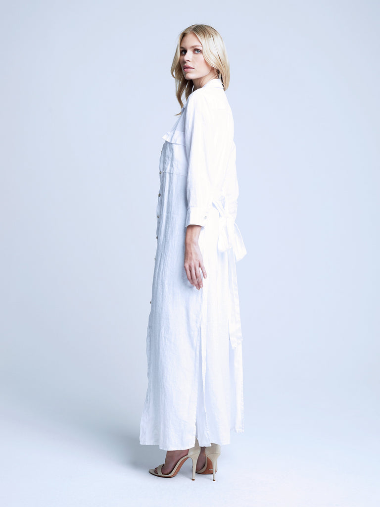 L'agence Cameron Long Shirt Dress Blanc Bach&Co 05