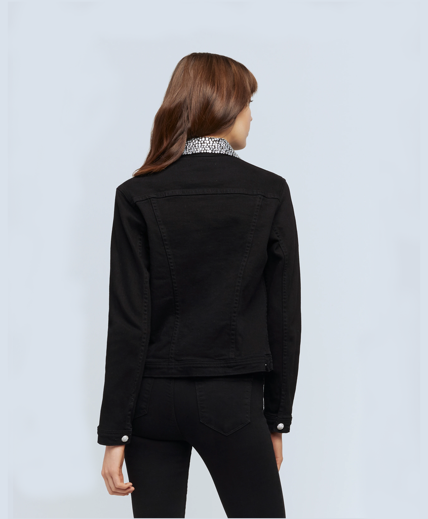 L'agence Celine Crystal Collar Jacket Saturated Black Bach&Co 02