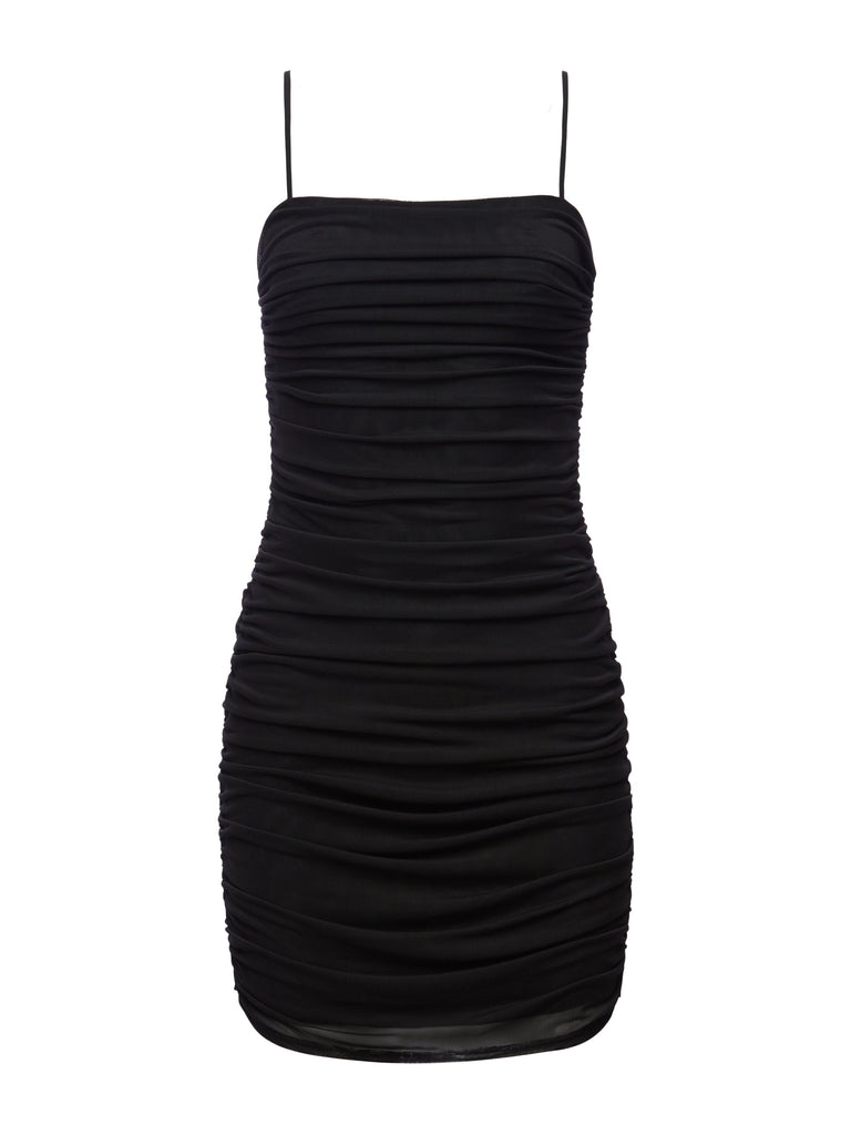 L'agence Karly Ruched Dress Black Bach&Co 04