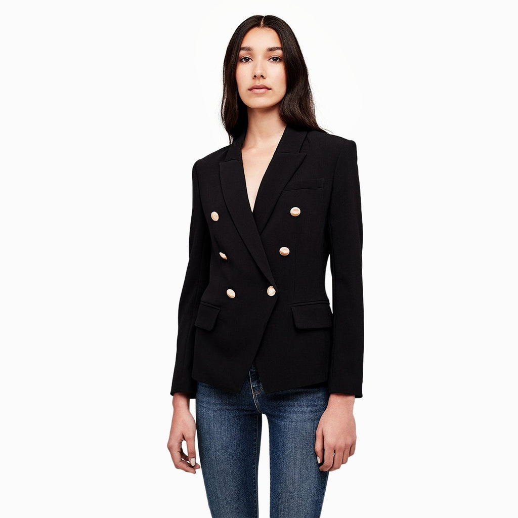L'agence Kenzie Double Breasted Blazer Black Bach&Co 01