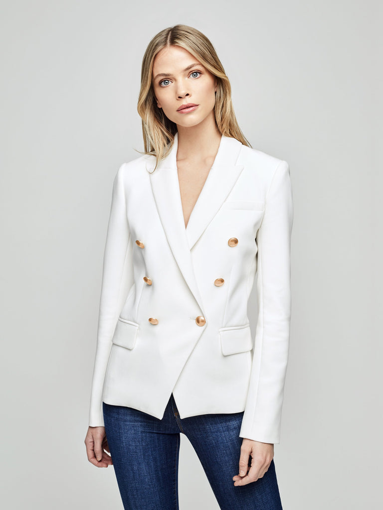 L'agence Kenzie Double Breasted Blazer Ivory Bach&Co 04
