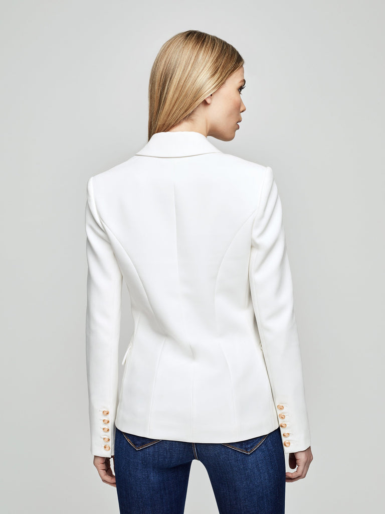 L'agence Kenzie Double Breasted Blazer Ivory Bach&Co 05