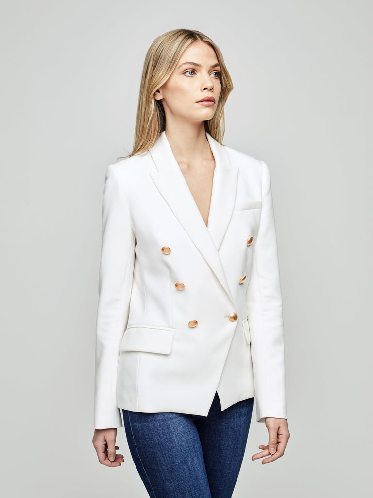 L'agence Kenzie Double Breasted Blazer Ivory Bach&Co 06
