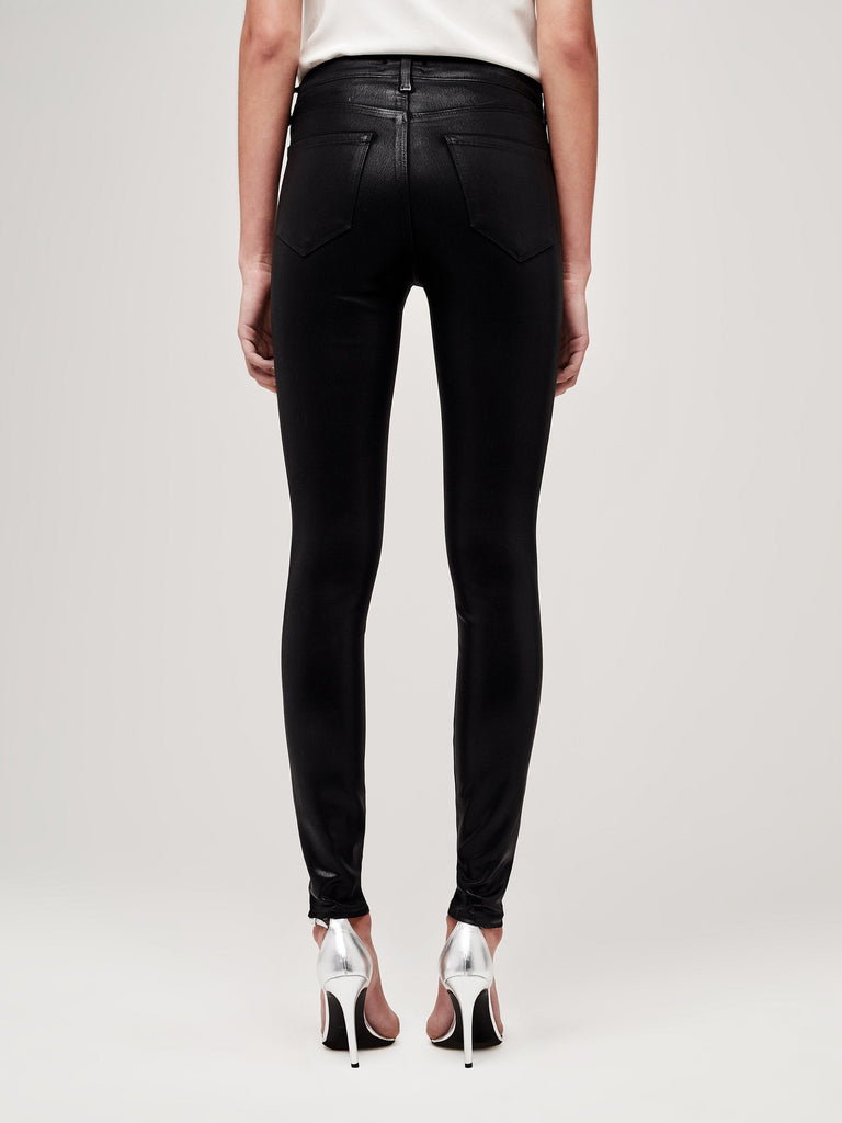 L'agence Marguerite High Rise Skinny Coated Jean Black Coated Bach&Co