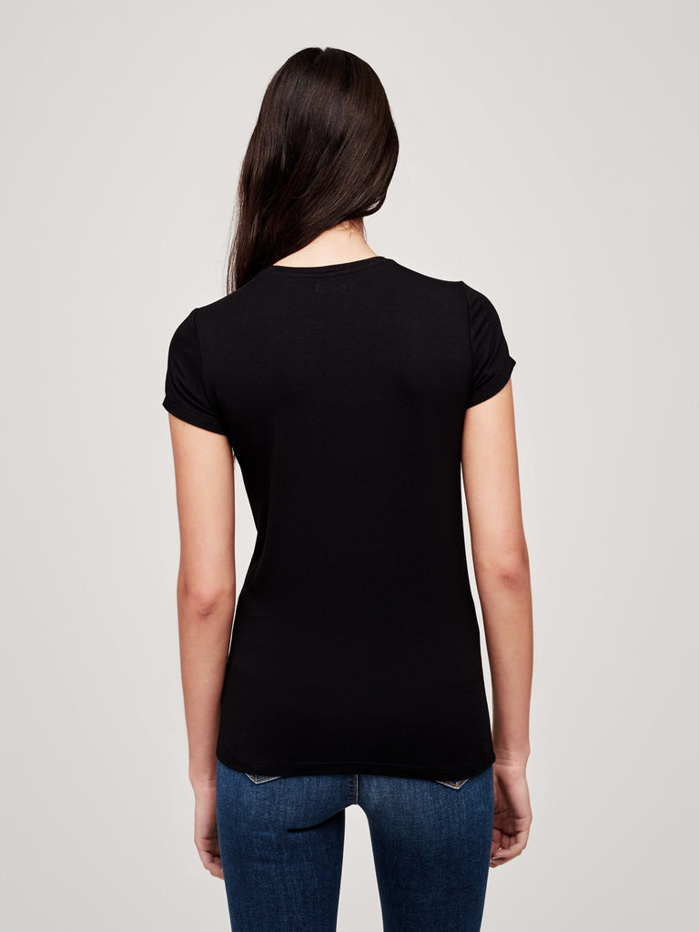 L'agence Ressi Crew Neck Short Sleeve Top Black Bach&Co