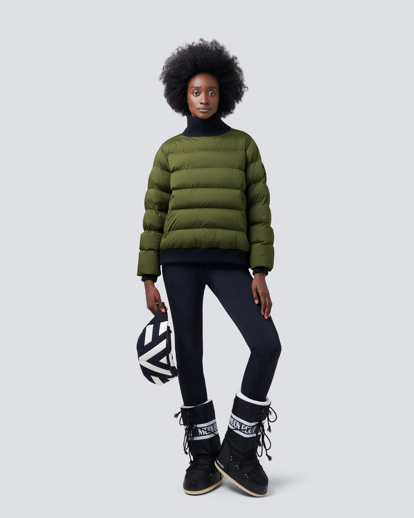 Perfect Moment Glacier Insulated Womens Ski Sweater Dark Green Bach&Co