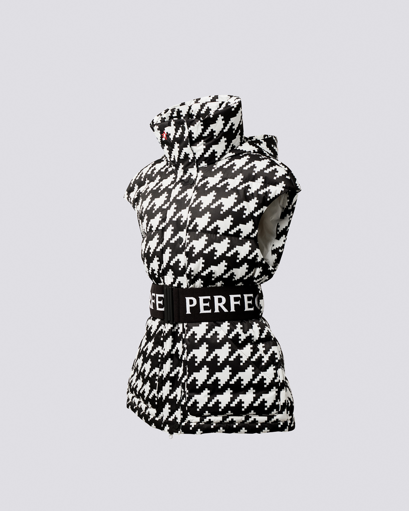 Perfect Moment Over Size Vest II Houndstooth - Black/Snow White Bach&Co