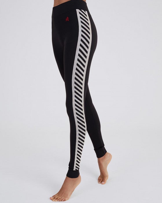 Perfect Moment Zigzag Stripe Thermal Pant Black Bach&Co