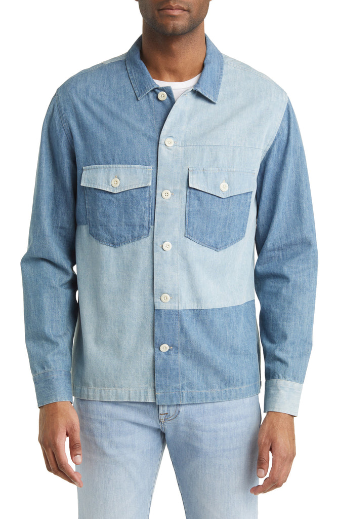 Rails Kerouac Patchwork Cotton Denim Shirt Jacket Indigo Mix Patchwork Bach&Co