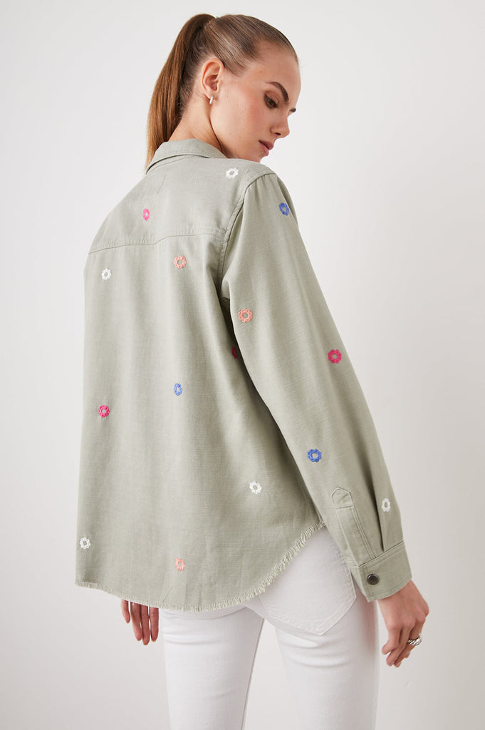 Rails Loren Shirt Jacket Olive Embroidered Daisies Olive Embroidered Daisies Bach&Co