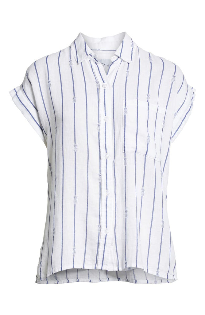 Rails Whitney Short Sleeve Buttondown Shirt Pineap Stripe Bach&Co