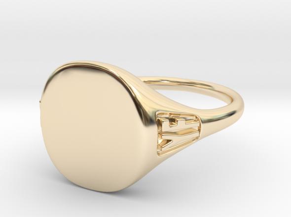 also freedom The Franca Engraved Squared Signet (Pinky) Ring 14kt Yellow Gold Bach&Co 01
