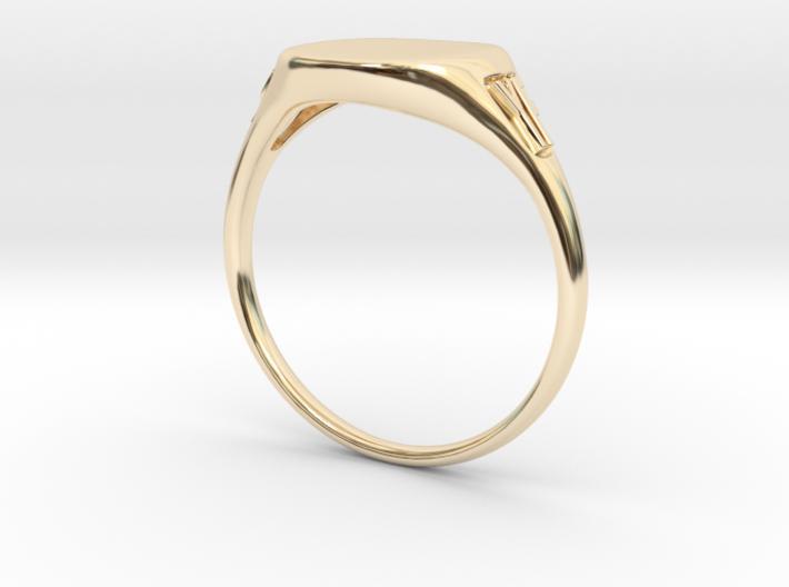 also freedom The Franca Engraved Squared Signet (Pinky) Ring 14kt Yellow Gold Bach&Co 02